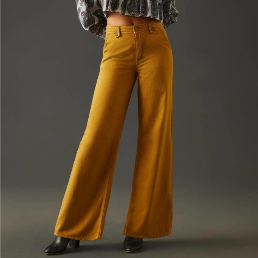 Anthropologie Pilcro low rise wide leg column pants